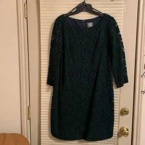 Dark green lace Vince Camino dress